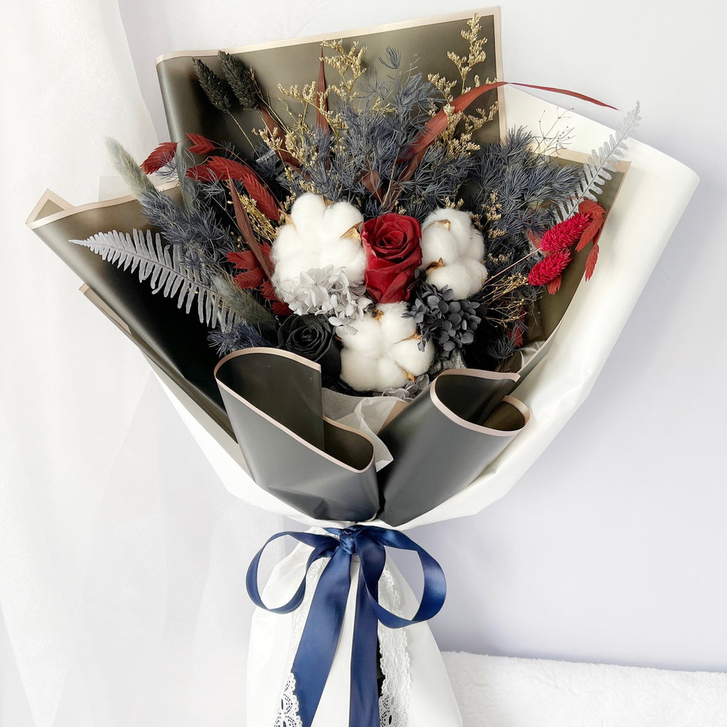 Vday Magnificient Noire Rouge Floral Bouquet